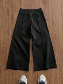 SWAVVY Pantalones holgados con ajuste suelto para hombres, estilo urbano, para volver al colegio, otoño. Disponible en múltiples tallas - Negro - Ver 2