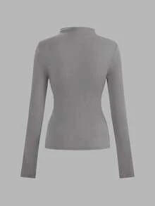 SHEIN LUNE 3pcs/Set Casual Minimalist Long Sleeve Tight Fit Women T-Shirts, Autumn - Multicolor - View 6