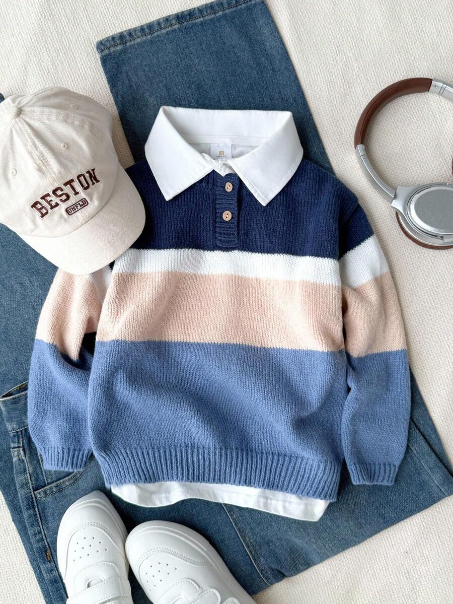 SHEIN Ombre Knit Cardigan, Half-Open Collar, Warm & Casual Minimalist, Autumn/Winter