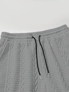 Manfinity Homme 男士针织休闲两件套上衣和短裤套装 男士背心短裤套装 - 灰色 - 查看 4