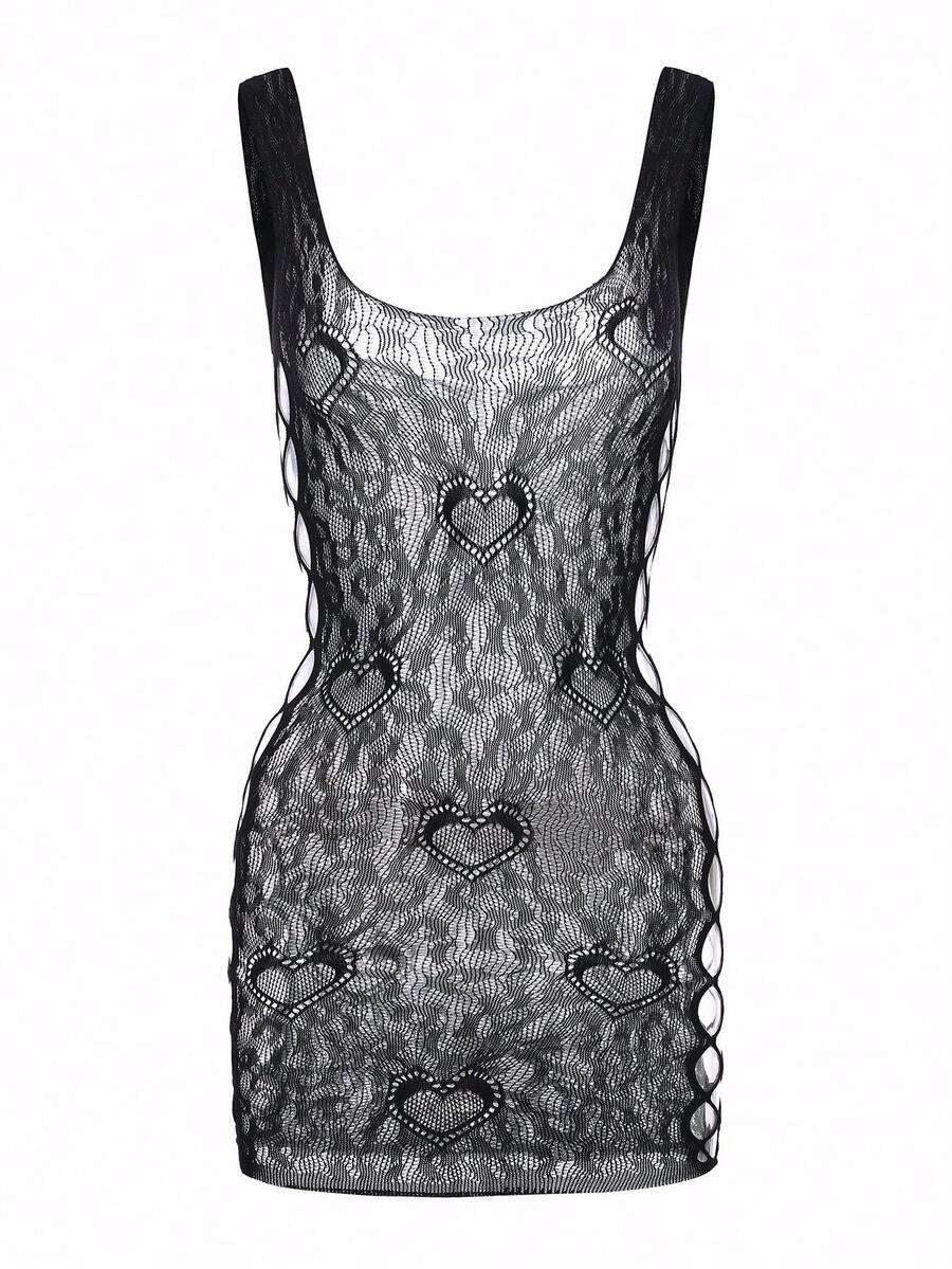 ChaseTheNight 1pc Women's Sexy Leopard Print Fishnet Bodycon Mini Skirt, Suitable For Outings, Parties, Nightclubs - Black - View 1