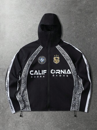 Street Life Men's Printed Casual Hooded Long Sleeve Jacket