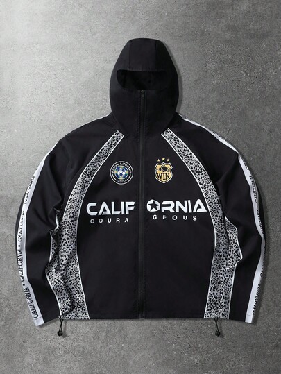 Street Life Veste à capuche décontractée à manches longues imprimée pour hommes