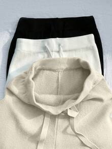 SHEIN PETITE 新款秋冬保暖宽松针织抽绳休闲毛衣裤套装（女款）