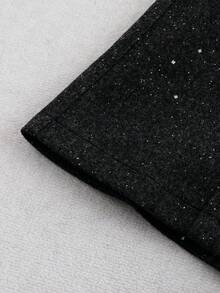 Franclia Fashionable Elegant Shiny Wool Blend Shorts For Women - Black - View 6