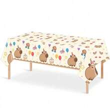 Bộ 1/2/3 khăn trải bàn chủ đề chuột lang nước (Capybara) 108x180.34cm - Họa tiết động vật dễ thương với bóng bay và mũ, chất liệu nhựa bền, thích hợp trang trí sinh nhật, Giáng sinh, Năm mới, thiết kế vui nhộn, dễ bảo quản, trang trí ngày lễ, chất liệu nhẹ, khăn trải bàn ăn. - Nhiều màu - Xem 10