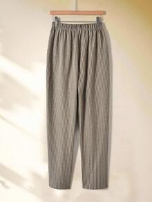 Rusticease Women's Casual Waist Tie Elastic Straight Leg Corduroy Pants, Autumn Stripe Pants Striped Pants Drawstring Pants Comfortable Pants Linen Pants Winter Clothes For Women,Fall,Fall Clothes For Women,Winter Clothes For Women - Multicolor - View 2