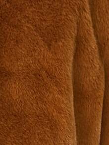 SHEIN Clasi 女士优雅保暖简约蓬松绿色外套，适合秋冬季穿着 - 棕色 - 查看 3