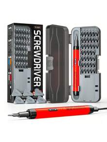 46-In-1 Cordless Electric Screwdriver Set With 38 Magnetic Precision Drill Bits, Rechargeable Lithium Battery With USB Power, Multipurpose Repair Tool Kit For Smartphones, Laptops, Cameras, Watches, Electronics