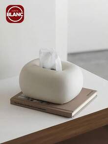 1 件现代简约纸巾盒，创意家居装饰配件，适用于客厅、餐桌、咖啡桌、陶瓷纸巾盒架