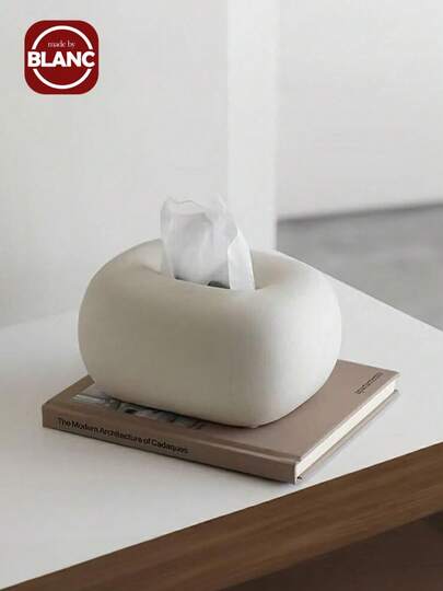 1pc Modern Minimalist Tissue Box, Creative Home Decor Accessory For Living Room, Dining Table, Coffee Table, Ceramic Tissue Box Holder