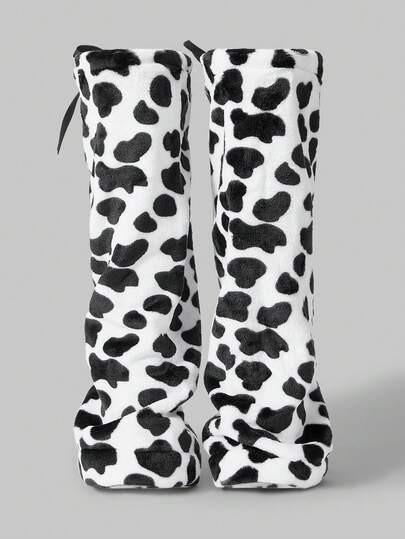 Kawaii 1 Paar schwarz-weiße Y2K Kuh-Muster Beinwärmer, stilvolle und niedliche Beinwärmer für Frauen, geeignet für Schule, Dates, Einkaufen, Partys, JK, Lolita und andere Outfits, Herbst/Winter