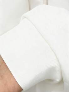 SHEIN Women's Japanese Floral Print Long Sleeve Sweatshirt With Drawstring And Ruffle Trim, Casual - White - View 4