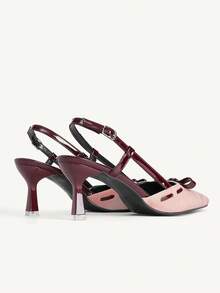 CUCCOO CHICEST Brown Cherry Pointed Toe Stiletto Heel Backless Women Pumps For Christmas Elegant Shoes Wedding Shoes - Pink - View 11