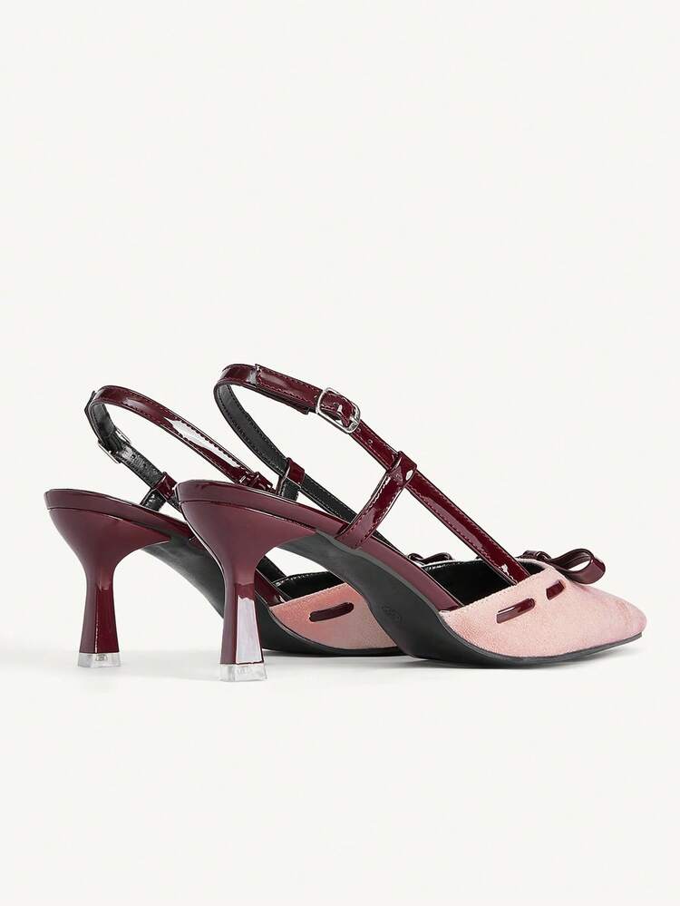 CUCCOO CHICEST Escarpins femme à bout pointu, talon aiguille et sans dos, couleur marron cerise