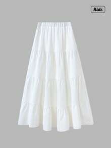 Sweetra 女生优雅之选：白色百褶梭织裙，独特的纹理，精致的细节，飘逸的荷叶边，展现甜美优雅，非常适合外出