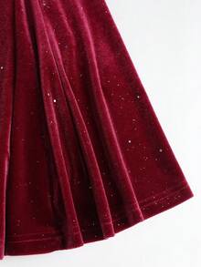 SHEIN PETITE Women's Off-Shoulder Party Cocktail Mini Dress, Suitable For Banquet, Event, Daily Wear, Autumn/Winter