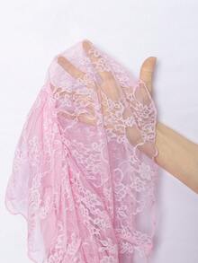 SHEIN Swim 女士连体泳衣罩衫，纯色可爱荷叶边蕾丝迷你连衣裙，沙滩度假连衣裙 - 粉色 - 查看 11