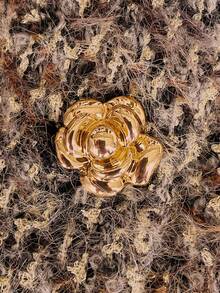 Firerie Oshea 棕色小香风夹克女2025新款春秋收腰修身金扣帅气羊毛外套系列 Oshea 棕色小香风夹克女2025新款春秋收腰修身金属扣帅气羊毛外套 粗花呢夹克女 女士粗花呢夹克 粗花呢西装外套女 棕色西装外套 棕色粗花呢夹克