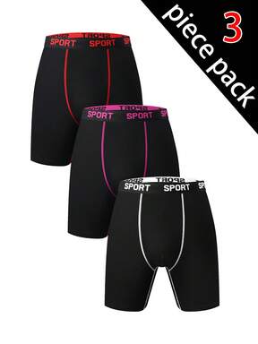 Velminro 3 قطع سروال داخلي رجالي مريح بتفاصيل خياطة وشريط بألوان متباينة