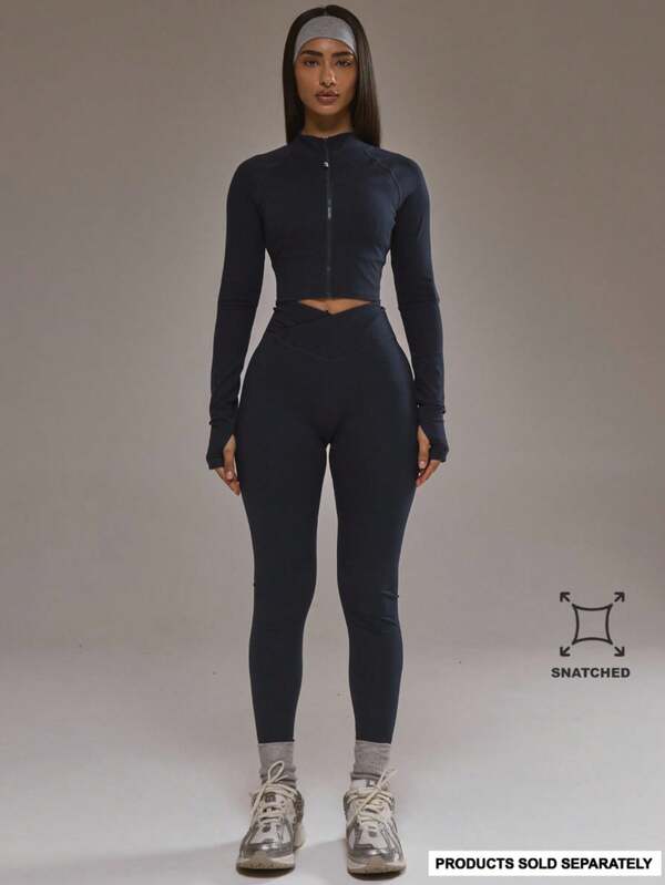 Musera Sport Conjunto de leggings con cruce delantero, solo parte inferior, para pádel, otoño e invierno, ropa deportiva, gimnasio, entrenamiento, aleación