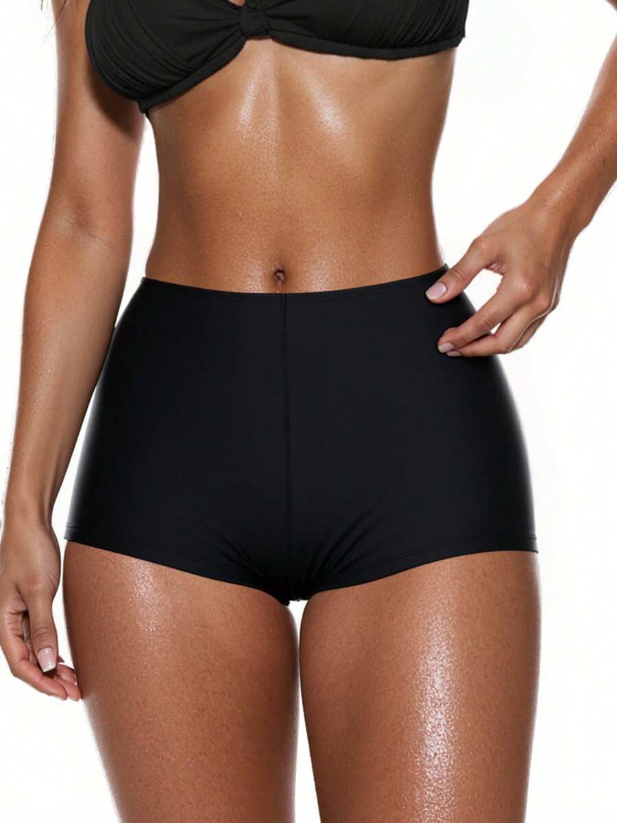 Swim Basics 夏季海灘女士純色比基尼底褲