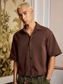 Manfinity VCAY 3pcs/Set Men's Woven Casual Daily Young Loose Short Sleeve Shirts - Multicolor - View 5