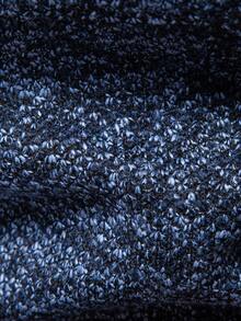 Manfinity Homme Men's Casual Colorblock Patch Pocket Half Zip Placket Thermal Lined Sweater, Autumn/Winter Christmas, Long Sleeve Top - Navy Blue - View 5