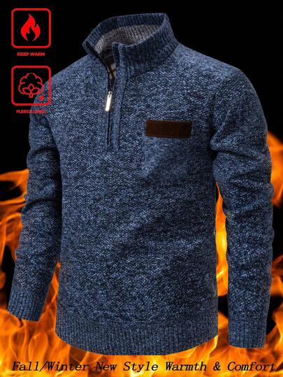 Manfinity Homme Men's Casual Geometric Pattern Sweater, Autumn/Winter Christmas, For Fall