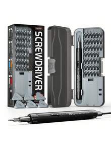 46-In-1 Cordless Electric Screwdriver Set With 38 Magnetic Precision Drill Bits, Rechargeable Lithium Battery With USB Power, Multipurpose Repair Tool Kit For Smartphones, Laptops, Cameras, Watches, Electronics