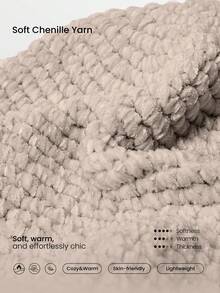 GLOWMODE Winter Weave Soft Warm Plush Chenille Yarn Crochet Bucket Hat Autumn Winter Daily Casual Wear - Beige - View 4