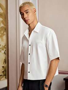 Manfinity VCAY 3pcs/Set Men's Woven Casual Daily Young Loose Short Sleeve Shirts - Multicolor - View 3