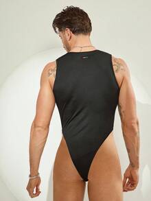 FeverCity 男士无袖印花性感镂空连体裤