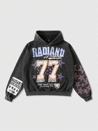 Street Life هودي قصير مغسول بطراز قديم رقم 77، أزياء الشارع