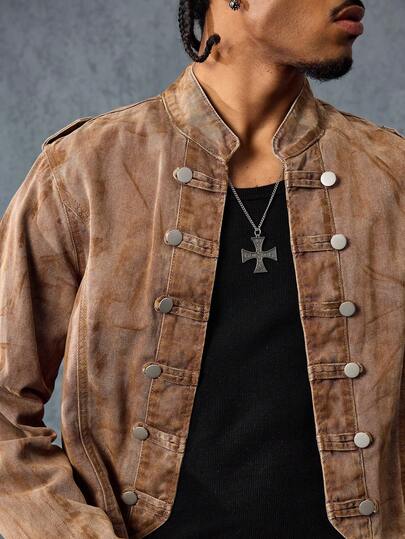 Street Life Men's Autumn Double-Breasted Casual Retro Denim Jacket