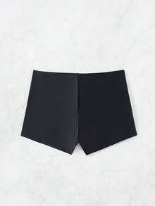 Swim Basics 夏季海灘女士純色比基尼底褲 - 黑色 - 查看 4