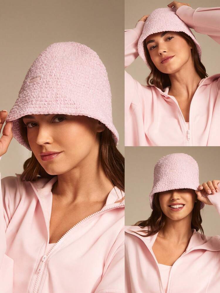 Winter Weave Soft Warm Plush Chenille Yarn Crochet Bucket Hat Autumn Winter Daily Casual Wear