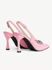 CUCCOO CHICEST Giày cao gót mũi nhọn đính đá Rhinestone dành cho nữ, giày lười da lộn màu đen Gothic thanh lịch, sang trọng, lãng mạn, gợi cảm, phù hợp cho những dịp trang trọng, đám cưới, tiệc tùng, ngày lễ - Hồng - Xem 11