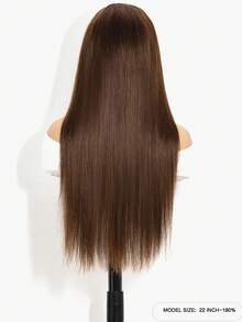 ALL READY WIG Glueless13x4 Chocolate Brown Lace Front Wigs Human Hair With Baby Hair 180 Density Straight Lace Frontal Human Hair Wigs Pre Plucked Hairline 4# Brown Wig 26 Inch - S4 - View 2