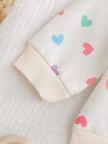 Cozy Pixies Conjunto de sudadera con capucha y pantalones acampanados suaves y cómodos para bebés niñas recién nacidas - Rosa - Ver 4