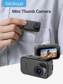 Teckwe Pocket Carema, Mini Body Camera, Wearable Action Body Cam, Thumb Size Hands Free Recording Body Worn Camera, Portable Camcorder Mount Anywhere For Pet Walking, Work, Travel