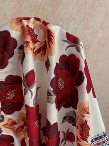 Dreamara 大码女式彩色花卉印花短款上衣和短裤连体裤，度假风格 - 彩色 - 查看 8