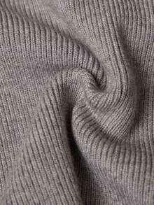 Elaquor Plus Size Solid Color Off-Shoulder Elegant Long Sleeve Sweater Dress/Winter - Dark Grey - View 7
