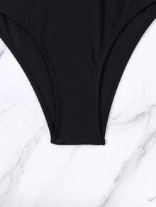 Costavie 網眼拼接v領單品游泳衣,配有項圈綁帶