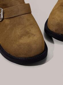 Styleloop 女士复古过膝长靴，圆头修身高筒马靴，西部风格百搭高筒靴，适合音乐节、万圣节、圣诞派对、冬季等场合。 - 駝色 - 查看 5