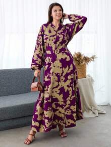 EURMUSE Áo thun in đơn sắc cỡ lớn làm từ vải dệt kèm phụ kiện thắt lưng - Nhiều màu - Xem 3