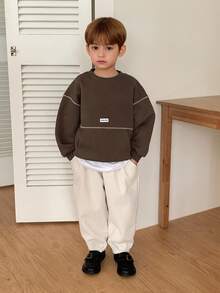 DAZY Kids Fall Casual Pullover Sweatshirt - Brown - View 3