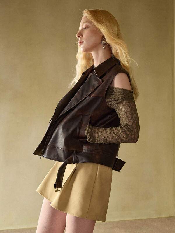 MOTF STUDIO WOMEN'S SLEEVELESS LAPEL VEST JACKET, AUTUMN/WINTER