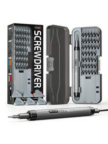 46-In-1 Cordless Electric Screwdriver Set With 38 Magnetic Precision Drill Bits, Rechargeable Lithium Battery With USB Power, Multipurpose Repair Tool Kit For Smartphones, Laptops, Cameras, Watches, Electronics