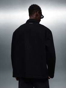PLAYBOY X SUMWON Regular Fit Long Sleeve Button Down Denim Shirt With Logo Print For Casual Everyday Wear - Black - View 6